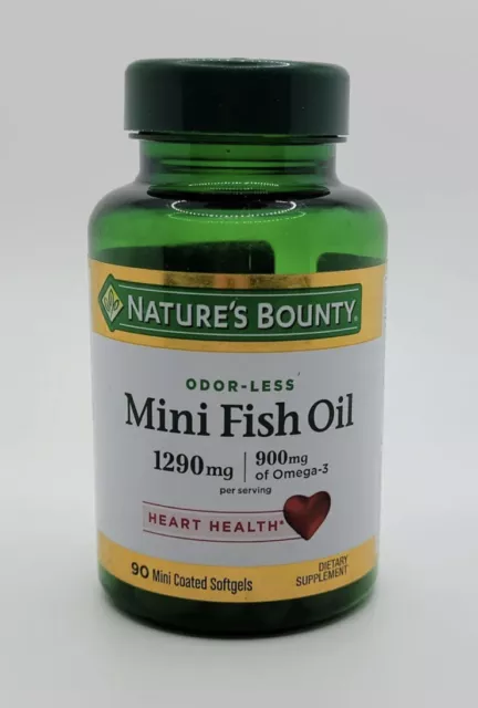 Nature's Bounty Mini Fish Oil 1290mg Omega 3 900mg Heart Health Support 90ct