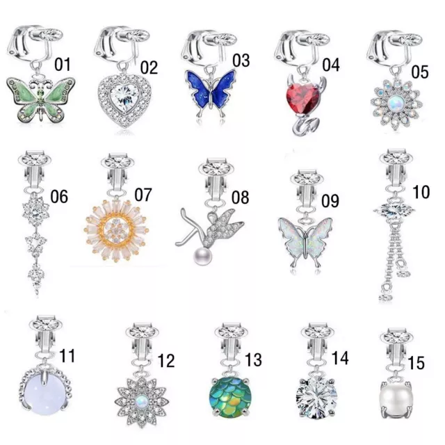 Clip On Umbilical Fake Belly Ring Faux Belly Piercing Navel Rings Body Jewelry>