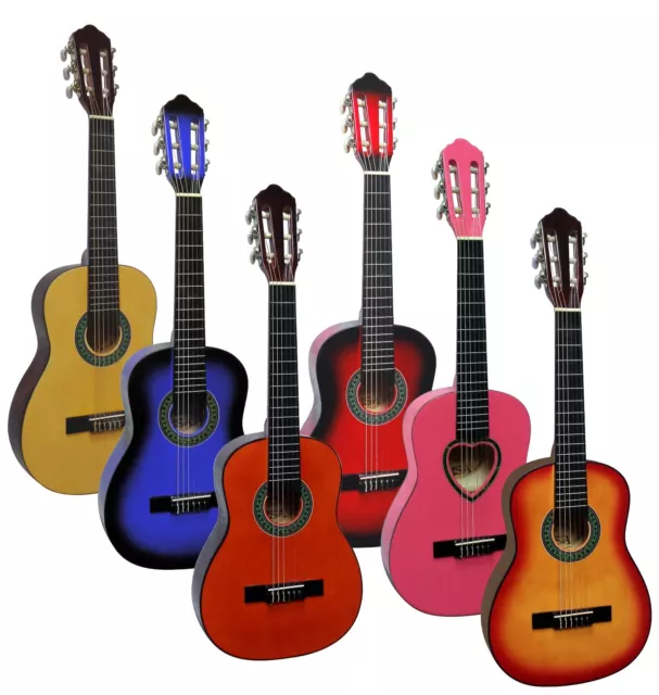 Gitarre/Kindergitarre 1/4-Jugend-Set-mit Tasche, Band/Gurt, Saiten, 3xPlektren!n 2