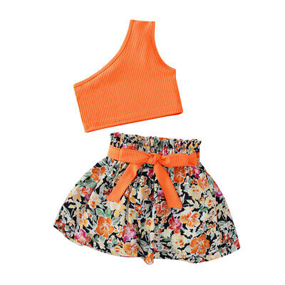 2PCS Bambino Kids per neonate vestiti T-shirt Tops + Shorts Gonne Abiti Set