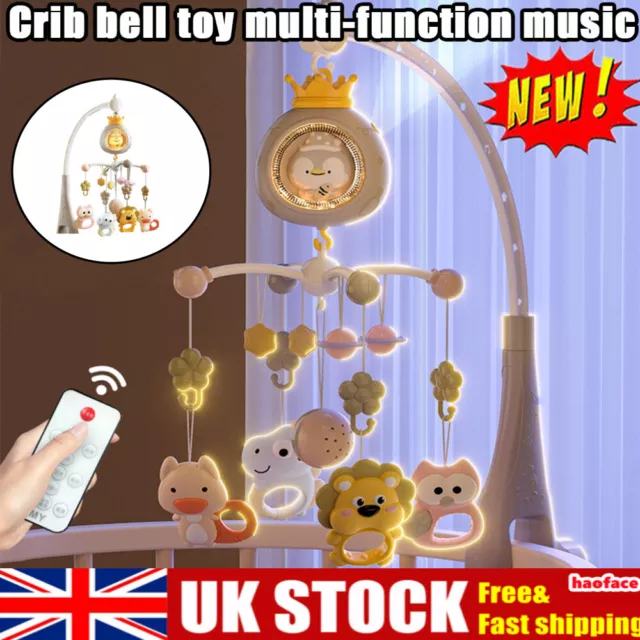 Baby Musical Crib Bed Bell Cot Mobile Dreams Light Nusery Lullaby Toy New UK