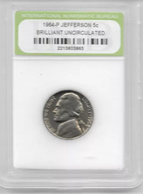 Old Liberty 1964-P Jefferson Nickel Unc 5 Cent Money US Collection Coin LOT:AA85