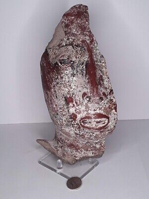 Pre Columbian Rare Near life size Nayarit half face sculpture fragment 10