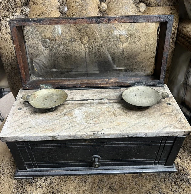 ANTIQUE APOTHECARY SCALE Chemist Medical Balance Display Prop 64.00