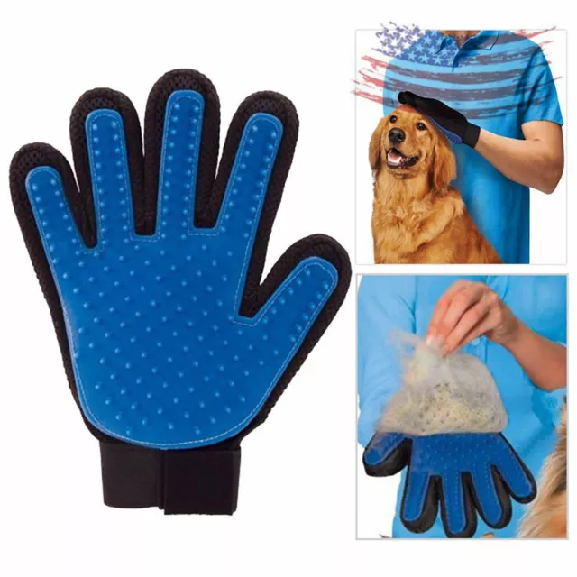 Pet Grooming Gloves Brush Dog Cat Fur Hair Removal Mitt Massage Gift
