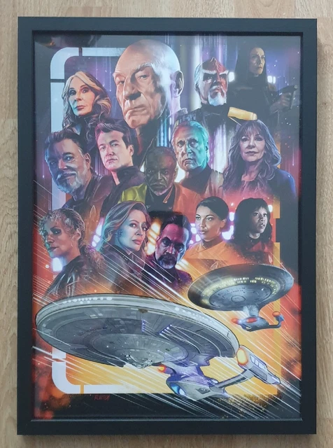Star Trek Picard SEASON 3 A3 Poster in a new black wooden frame ByJason Fletcher