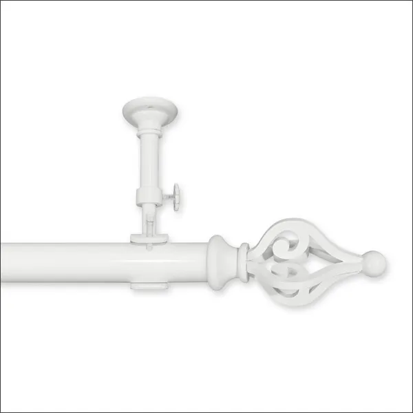 Pinnacle Optima Crown Curtain Rod Collection  16" - 240" - White