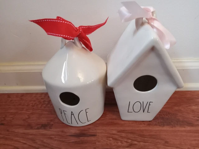 Rae Dunn Peace Love Bird Houses