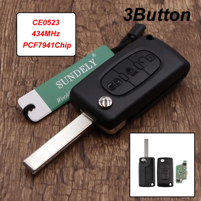 Hot Auto Car Remote Key 434MHz ID46 Chip PCF7941 HU83 Blade For Citroen C3 C2 C5