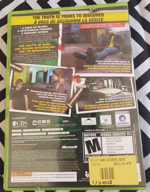 CSI: CRIME SCENE Investigation - Hard Evidence (Microsoft Xbox 360 ...