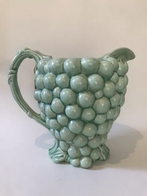 Antique Burleigh Ware Grape Wine Jug Rare Pale Green Art Deco Burslem England