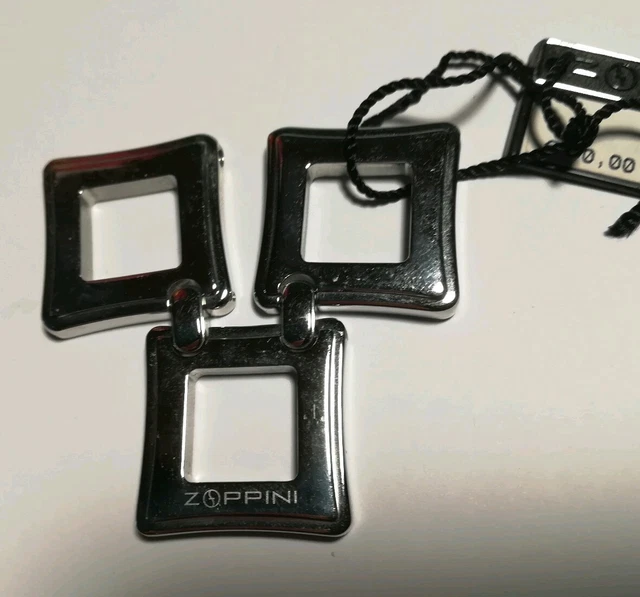 Pendentif Collier Zoppini Firenze Acier Inoxydable Et Caoutchouc - Réf U125.00050 - Neuf Avec étiquettes