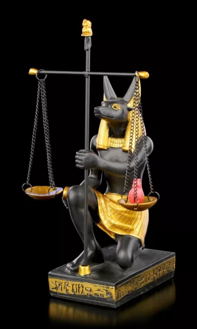 Ägyptische Figur - Anubis mit Waage - Fantasy Ägypten Gottheit Statue Herz Feder 3