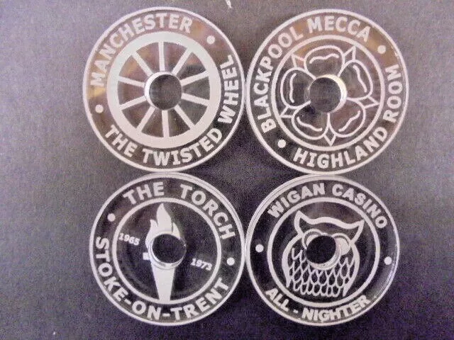 4 x Vinyl Records Centre Adapter, 7 inch 45 rpm, Northern Soul, Motown Wigan,