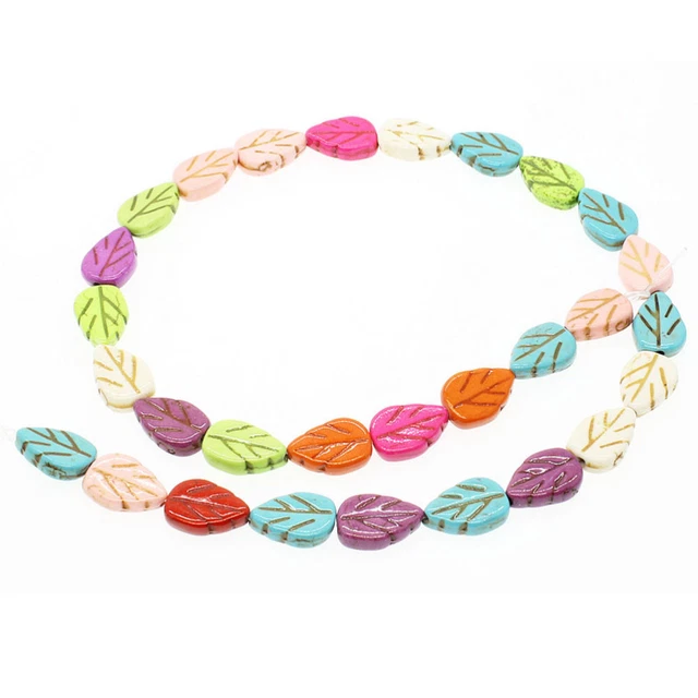 Creative DIY Bead Accessories Gemstone Loose Flower Beads Leaf Shape Scattered