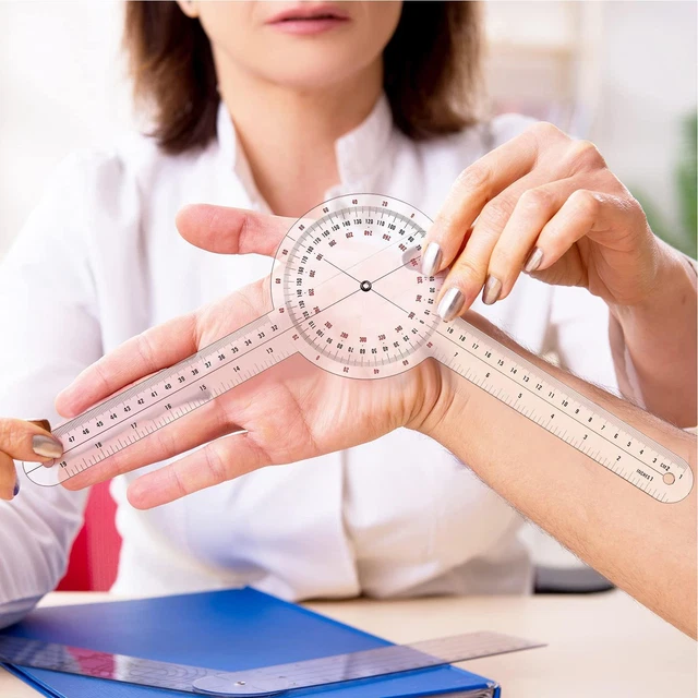 12 Inch Goniometer Protractor Ruler 360 Degree Body Measuring Physical Therapy