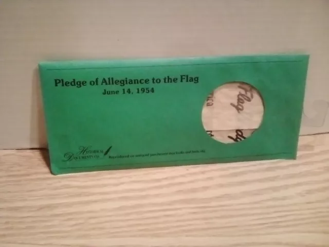 Historical Documents Co. Pledge of Allegiance 1954 Reproduced on antiqued parchm