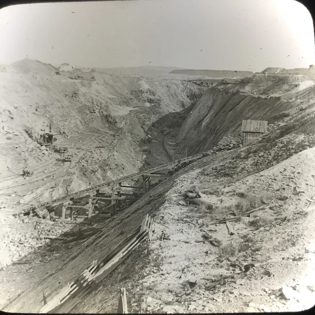 Vtg Keystone Magic Lantern Slide Photo Hazelton PA Stripping Coal