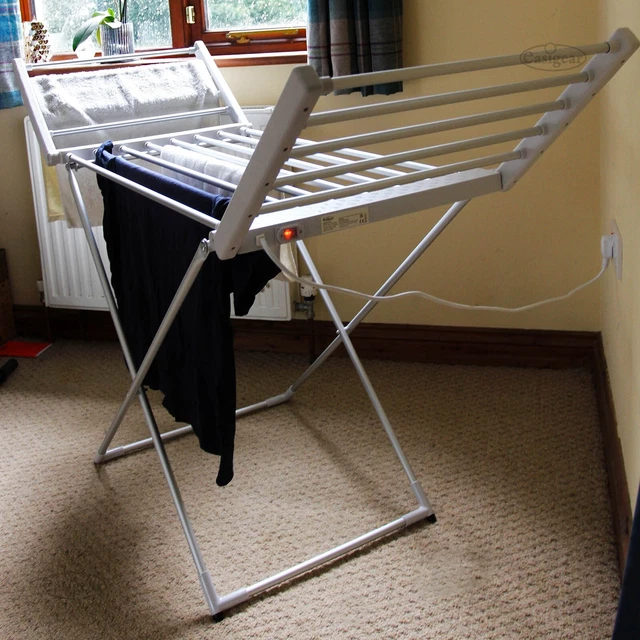 ELECTRIC HEATED CLOTHES Horse Dryer Foldable Airer Indoor Rack Energy