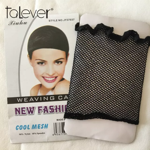 NEW Weaving Cap Open End Black Cool Mesh Wig Cap Elastic Hair Net