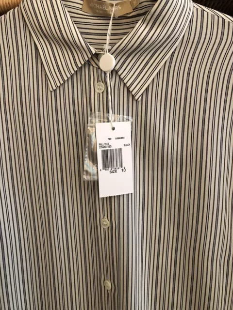 Michael Kors Blouse MK Collection 100% Silk Georgette Size Large $990 NWT!!! 2