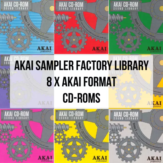 Akai Sampler Format - AKAI S1000 / S3000 Factory Library - 8 x Custom CD-ROMS.