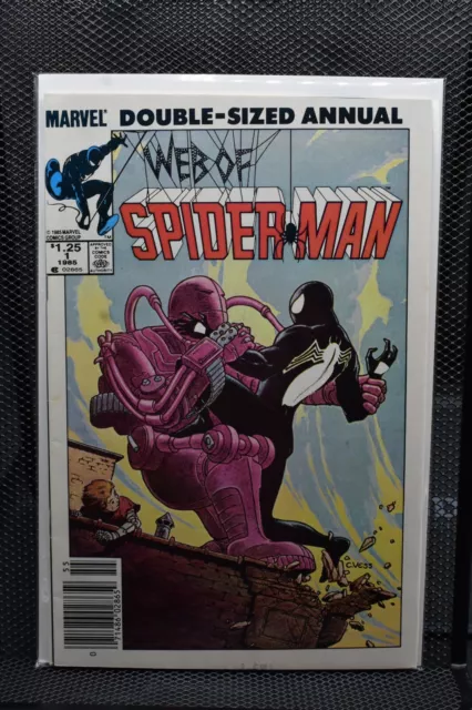Web of Spider-Man Annual #1 Newsstand Marvel Comics 1985 Charles Vess Cover 9.4