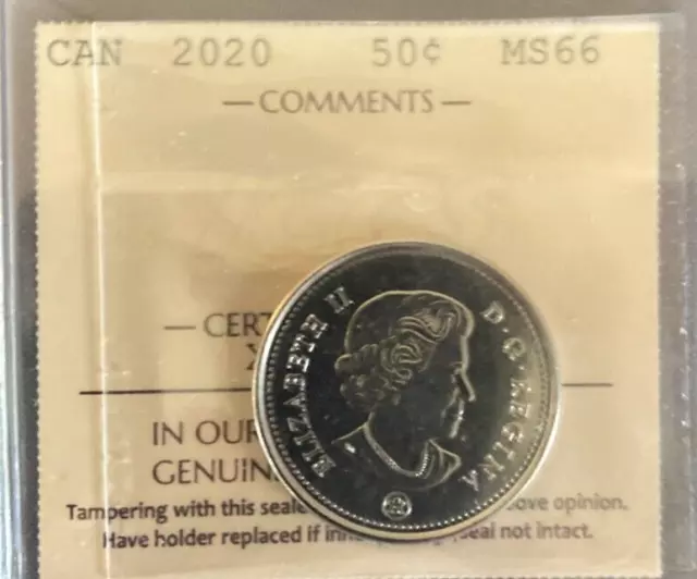 Canada - 50 cents - 2020 - ICCS Certified - MS-66