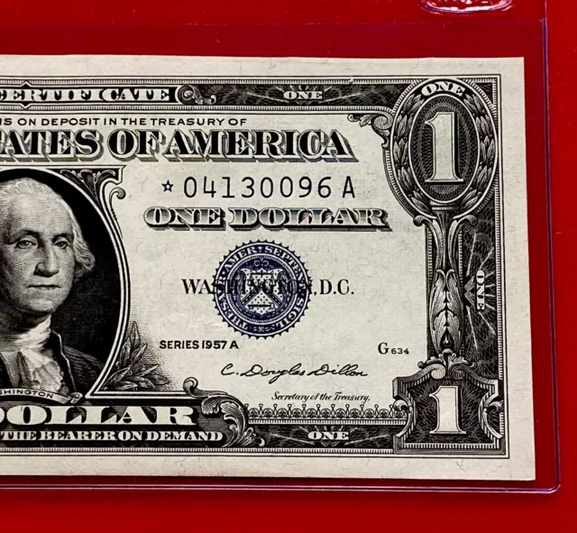 1957 A STAR NOTE  $1 Dollar Silver Certificate (Blue Seal) Uncirculated