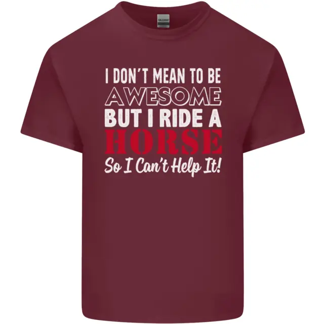 T-shirt top da uomo in cotone I Dont Mean to Be I Ride a Horse 6