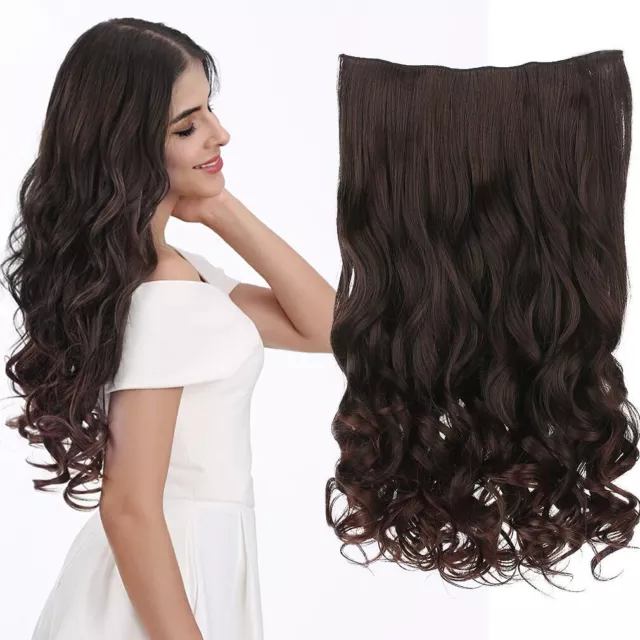 Extensiones de Cabello Natural con Hilo Invisible Clip Pelo Humano Recta Rizada