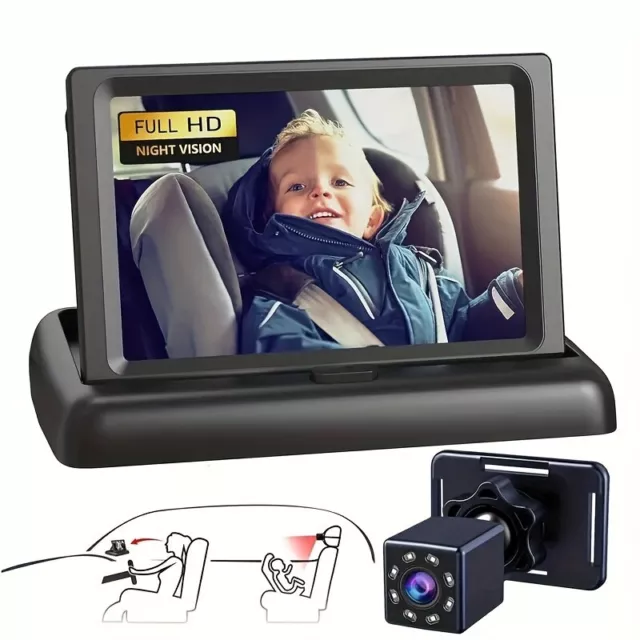 Pantalla de monitoreo de bebé montada en automóvil monitor de coche para coche monitoreo de niños