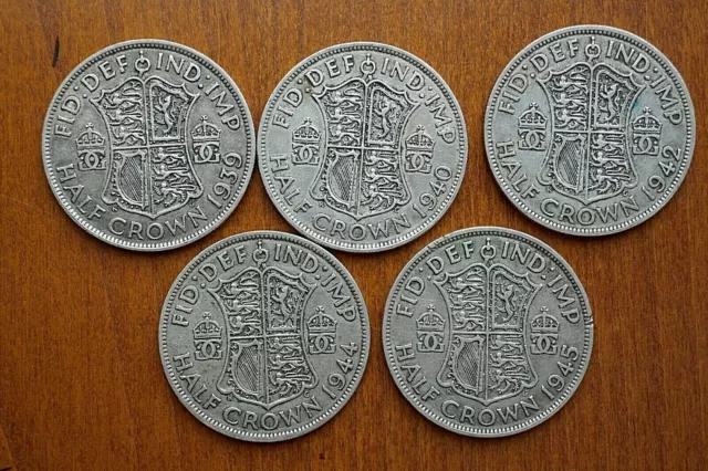 George VI Silver/Cu-Ni Half Crowns 1937 to 1951 - Choose your date or grade