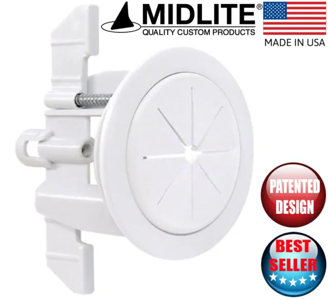 Midlite Universal Cable Passthru Plate Speedport White 2 Inch Hole Made in USA