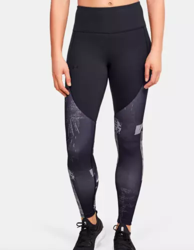 Under Armour Women's Heatgear Reflect Hi-Rise Leggings Black Sz Xs #1347596-Nwt