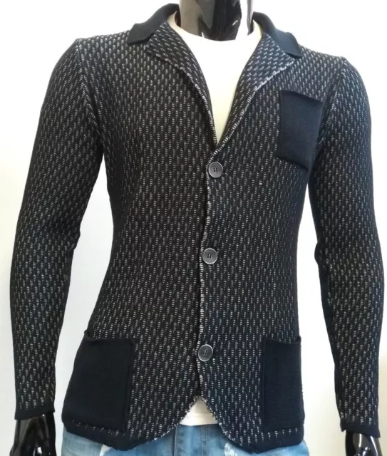 Giacca  Uomo Cotone  Blazer Cardigan Casual Made In Italy Slim Fit Giubbino