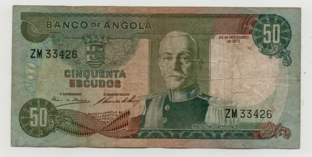 Angola Portugal 50 Escudos 1972 Pick 100 Look Scans