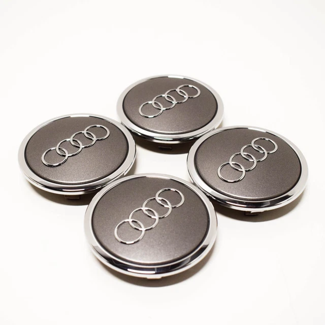 Coprimozzo Audi Originale Grigio Metallizzato - 1 Pezzo, Diametro 68 Mm, Per Cerchi In Lega, Modelli A4, A5, A6, Q5