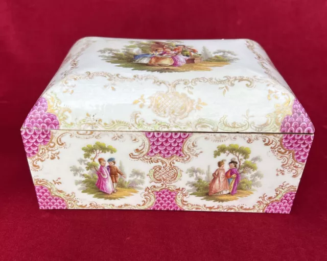 Meissen Dresden Helena Wolfsohn Jewellery Ring Box Coffret A Bijoux Porcelaine