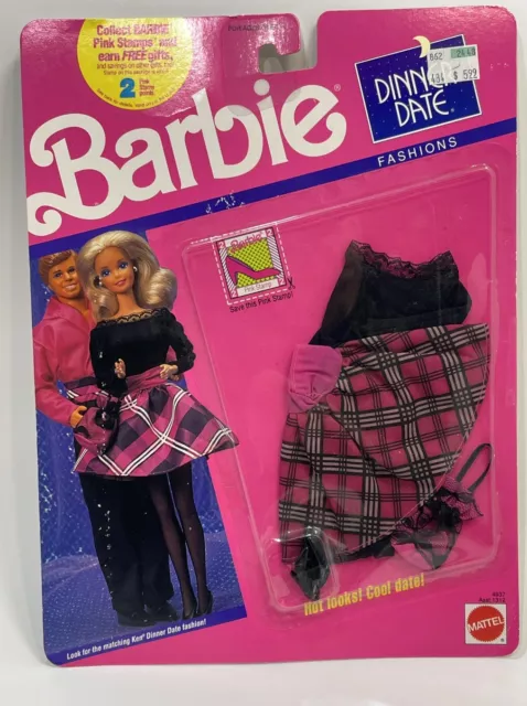 OEM Genuine Mattel 4937 Barbie 1990 Dinner Date Fashions: Pink Paid Skirt SEALED