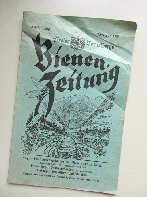 Tiroler Vorarlberger Bienen Zeitung, Nr. 2 Jahrgang 1933 XXII Imkerei Imkern RAR