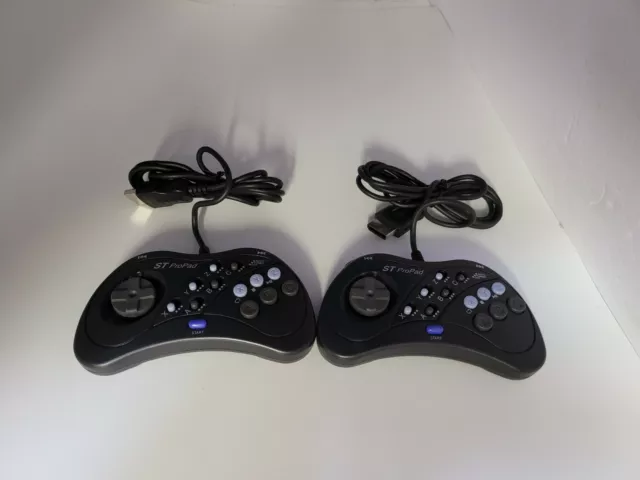 Deux Neuf St Pro Pad Contrôleurs Manette pour Le Sega Saturne Console #M3
