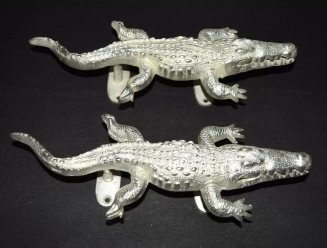 Alligator Türgriff Messing Eidechse IN Silber Farbe Krokodil Türgriff EK364