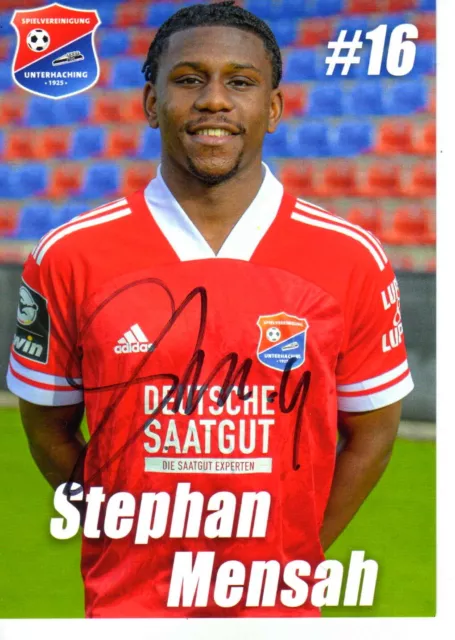 Stephan Mensah SpVgg. Unterhaching 2020-2021 Autogrammkarte handsigniert