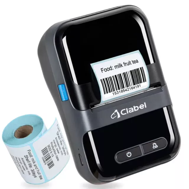 Portable Barcode Printer Mini Wireless Thermal Label Maker Printer Universal