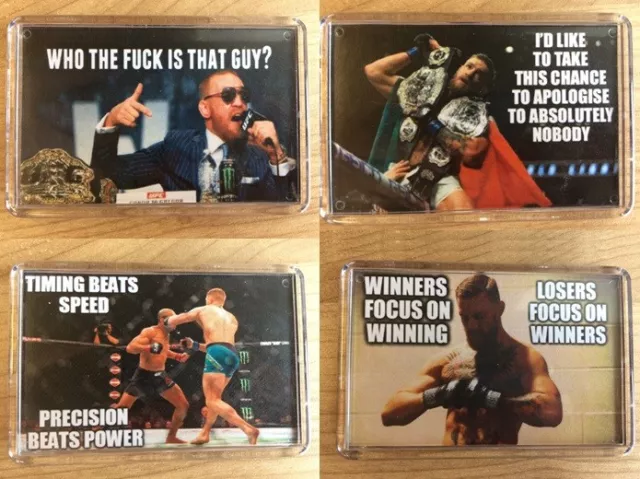 Conor McGregor UFC Notorious Various Famous Quotes ~ Fridge Magnets / Mini Stand