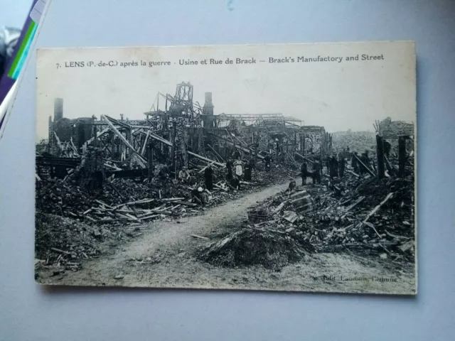 Cpa Lens After War Brack Factory & Street