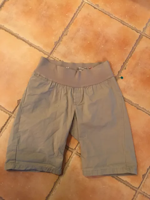 Gap Sz 2 Khakis pull on Maternity Shorts Bermuda Tan Demi Panel Roll Chino Twill