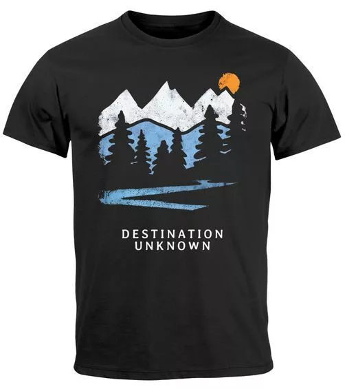 Herren T-Shirt Prinstshirt Berge Wandern Adventure Outdoor Minimalistischer