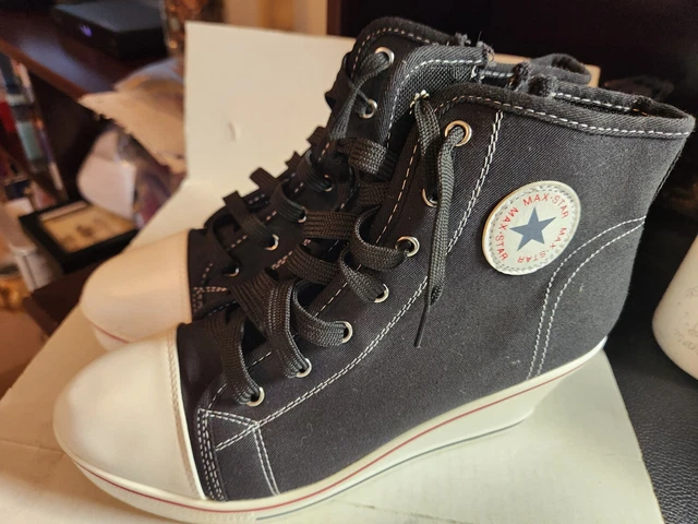 Yufu Star Max Star High Top High heel Black Sneakers size EU53 US 12 Woman's